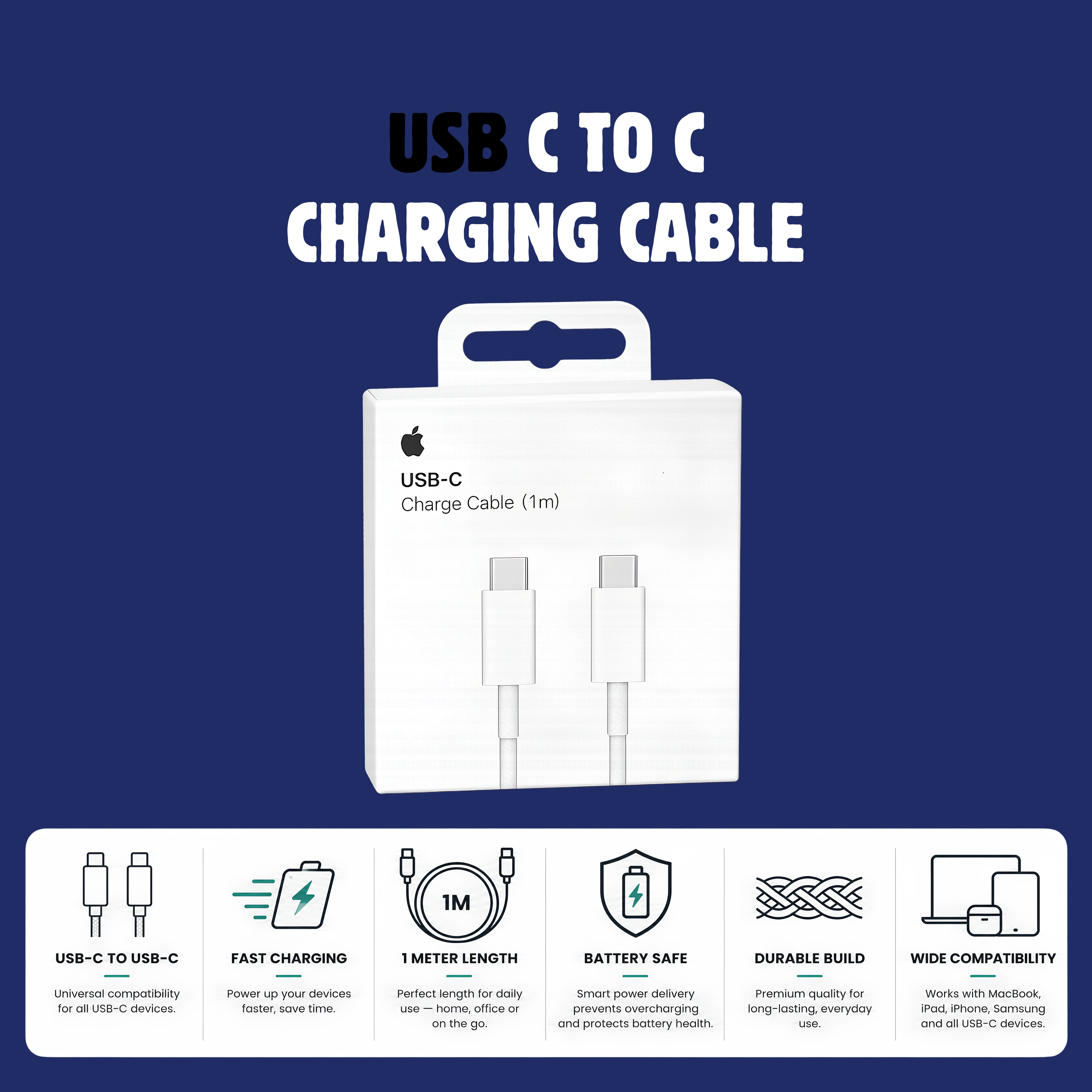 USB C to C Charging Cable