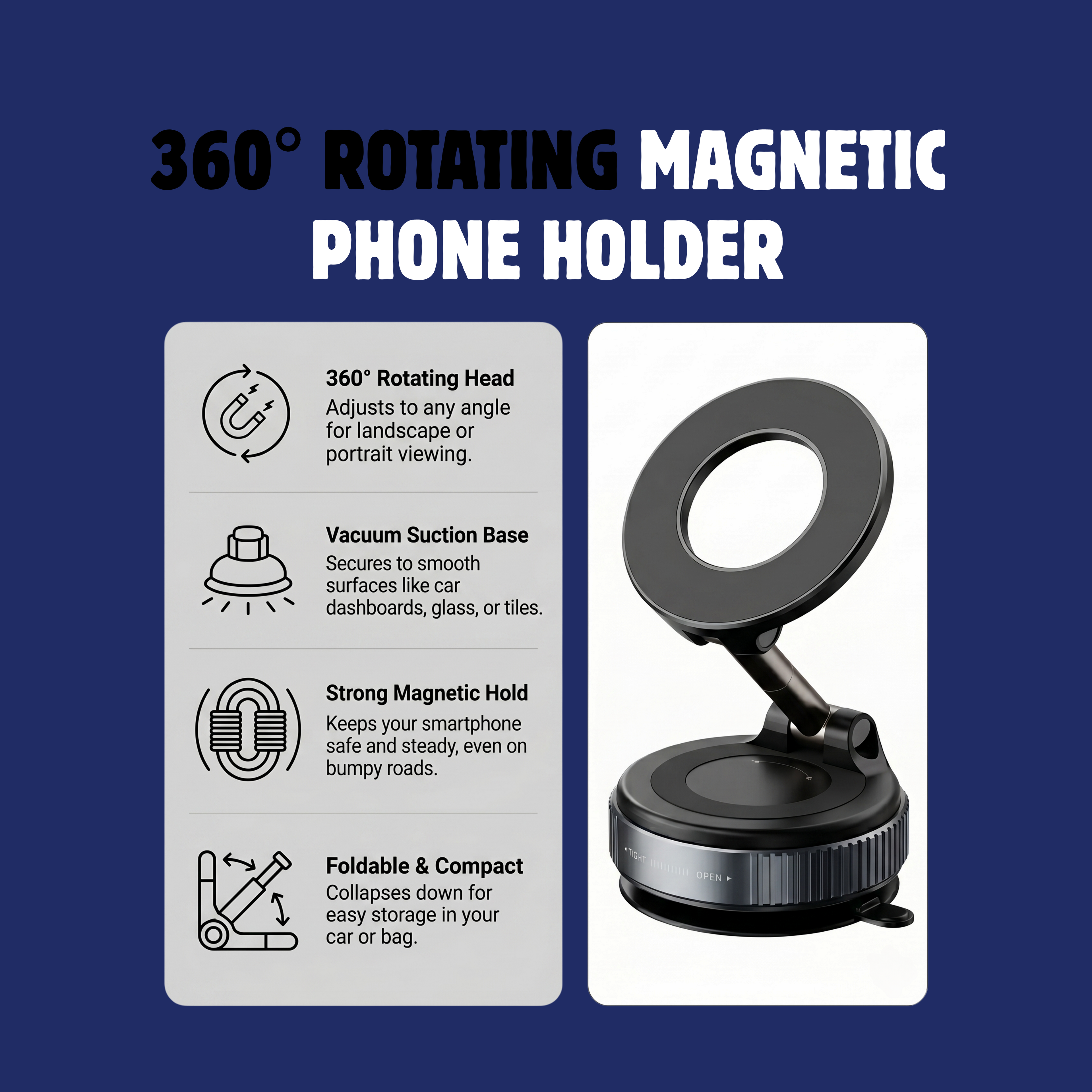 360° ROTATING MAGNETIC PHONE HOLDER