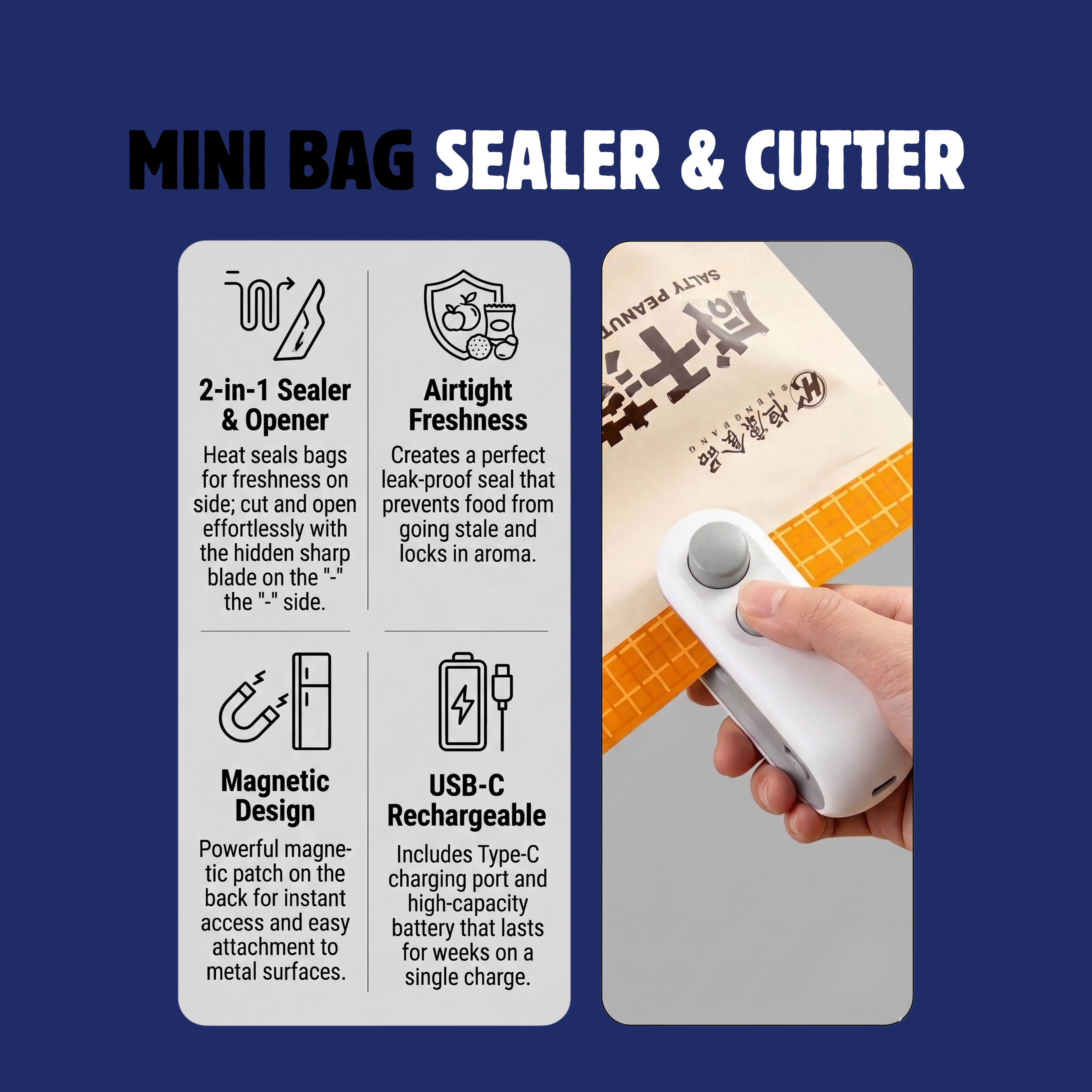 2-in-1 Rechargeable Mini Bag Sealer